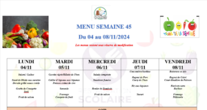 Menu semaine 45