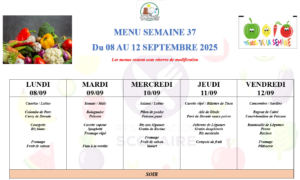 Menu- Septembre